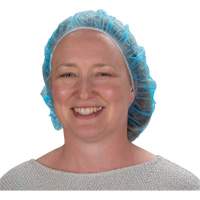 Bonnets bouffants non tiss&eacute;s, Polypropyl&egrave;ne, 21"/Grand, Bleu TGS INDUSTRIEL