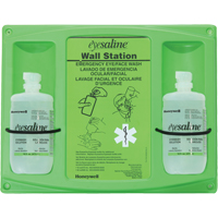 Support mural pour solution saline de douche oculaire, Double TGS INDUSTRIEL