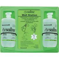 Support mural pour solution saline de douche oculaire, Double TGS INDUSTRIEL