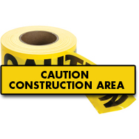 Rubans standards pour barricades, Anglais, 3" la x 1000' lo, 2 mils, Noir sur jaune TGS INDUSTRIEL