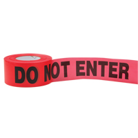 Rubans standards pour barricades, Anglais, 3" la x 1000' lo, 2 mils, Rouge TGS INDUSTRIEL