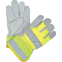 Gants d'ajusteur orange haute visibilit&eacute; doubl&eacute;s pour l'hiver, Grand, Paume en Cuir de vache refendu, Doublure en Thinsulate TGS INDUSTRIEL