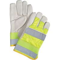 Gants d'ajusteur orange haute visibilit&eacute; &agrave; chaleur sup&eacute;rieure, Grand, Paume en Cuir fleur de vache, Doublure en Thinsulate TGS INDUSTRIEL