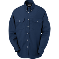 Flame-Resistant Cool Touch&reg; 2 Button Front Deluxe Shirts, Small, Navy Blue TGS INDUSTRIEL