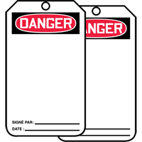 &eacute;tiquettes de s&eacute;curit&eacute; avec ent&ecirc;te vierge, Papier cartonn&eacute;, 3-1/8" la x 5-7/8" h, Français TGS INDUSTRIEL