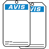 &eacute;tiquettes de s&eacute;curit&eacute; en français - &eacute;tiquettes avec ent&ecirc;ge vierge, Papier cartonn&eacute;, 3-1/8" la x 5-7/8" h, Français TGS INDUSTRIEL