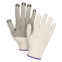 Lightweight Dotted String Knit Gloves, Poly/Cotton, Single Sided, 7 Gauge, X-Small TGS INDUSTRIEL