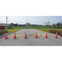 C&ocirc;ne de signalisation, 28", Orange, Bande(s) r&eacute;fl&eacute;chissante(s) 4" & 6" TGS INDUSTRIEL
