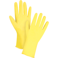 Gants jaune canari de premi&egrave;re qualit&eacute; r&eacute;sistants aux produits chimiques, Taille Petit/7, 12" lo, Latex de caoutchouc, Doublure en Ouat&eacute;e, 15 mils TGS INDUSTRIEL