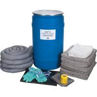 Trousse de d&eacute;versements &agrave; grande capacit&eacute;, Universel, Baril, Absorbance de 30 gal. US TGS INDUSTRIEL