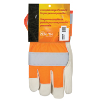 Gants d'ajusteur &agrave; chaleur sup&eacute;rieure orange haute visibilit&eacute;, Grand, Paume en Cuir fleur de vache, Doublure en Thinsulate TGS INDUSTRIEL