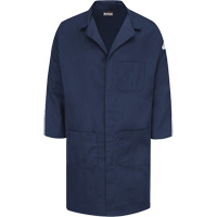 Excel FR&reg; ComforTouch&reg; Lab Coat, Cotton, Large, Navy Blue TGS INDUSTRIEL