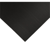 Tapis ondul&eacute; pour tableau de contr&ocirc;le no 702, 2' la x 10' lo, 1/4" &eacute;paisseur, Noir, PVC TGS INDUSTRIEL