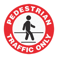 "Pedestrian Traffic Only" Floor Sign, Adhesive, English with Pictogram TGS INDUSTRIEL