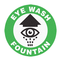 "Eye Wash Fountain" Floor Sign, Adhesive, English with Pictogram TGS INDUSTRIEL