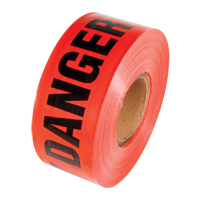 Ruban renforc&eacute; pour barricade, Anglais, 3" la x 500' lo, 5 mils, Noir/rouge TGS INDUSTRIEL