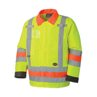 6037 Manteau de s&eacute;curit&eacute; imperm&eacute;able pour le contr&ocirc;le de la circulation, Polyester, Jaune lime haute visibilit&eacute;, T-petit TGS INDUSTRIEL
