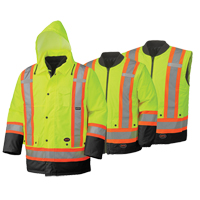 5021BB Waterproof 6-in-1 Safety Parka, High Visibility Lime-Yellow, 2X-Large TGS INDUSTRIEL