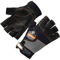 ProFlex 901 Half-Finger Leather Impact Gloves, Small, Grain Leather Palm, Hook & Loop Cuff TGS INDUSTRIEL