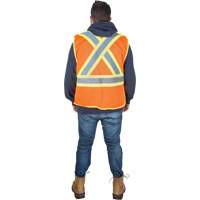 Flame-Resistant Surveyor Vest, High Visibility Orange, Medium, Polyester TGS INDUSTRIEL