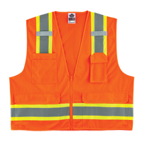 Veste d'arpenteur &agrave; 2 tons GloWear 8248Z, Orange haute visibilit&eacute;, Moyen/Petit, Polyester TGS INDUSTRIEL