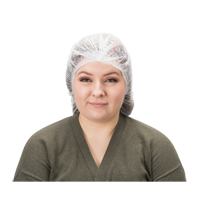 Bonnet bouffant pliss&eacute;, Polypropyl&egrave;ne, 19", Blanc TGS INDUSTRIEL