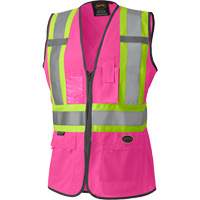 139PK Women's Safety Vest, Pink, X-Small, Polyester TGS INDUSTRIEL