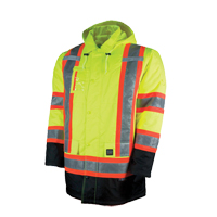 Parka de s&eacute;curit&eacute; doubl&eacute;, Jaune lime haute visibilit&eacute;, Grand TGS INDUSTRIEL