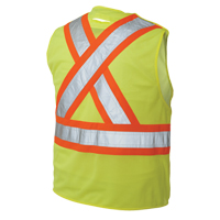 Veste de s&eacute;curit&eacute; d&eacute;tachable en cinq points, Jaune lime haute visibilit&eacute;, Grand/T-Grand, Polyester TGS INDUSTRIEL