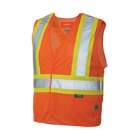 Veste de s&eacute;curit&eacute; d&eacute;tachable en cinq points, Orange haute visibilit&eacute;, Grand/T-Grand, Polyester TGS INDUSTRIEL