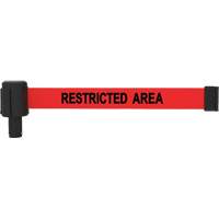 Cassette de banni&egrave;re PLUS, Restricted Area, 15', Ruban Rouge TGS INDUSTRIEL