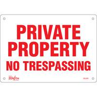"Private Property" Sign, 7" x 10", Aluminum, English TGS INDUSTRIEL