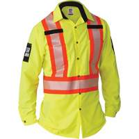 Chemise &agrave; manches longues haute visibilit&eacute; ind&eacute;chirable, Polyester, 2T-Grand (grande taille), Jaune lime haute visibilit&eacute; TGS INDUSTRIEL