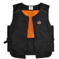 Veste de refroidissement &agrave; changement de phase l&eacute;g&egrave;re avec sachets 6260 Chill-Its, Petit/Moyen, Noir TGS INDUSTRIEL
