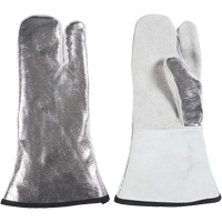 Mitaine &agrave; 3 doigts r&eacute;sistant &agrave; la chaleur, Aluminis&eacute;/Kevlar/Cuir, Taille unique, Prot&egrave;ge jusqu'&agrave; 650°F (343°C) TGS INDUSTRIEL
