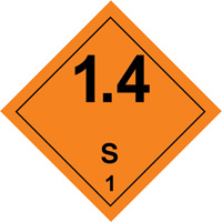 Étiquettes de manutention de matières dangereuses, 4" lo x 4" la, Noir/orange SGQ529 | TGS INDUSTRIEL