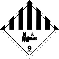 Étiquettes de manutention de matières dangereuses du département des Transports, 4" lo x 4" la, Noir sur blanc SGQ530 | TGS INDUSTRIEL