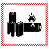 Étiquettes de manutention de matières dangereuses, 4-1/2" lo x 5-1/2" la, Noir/rouge SGQ532 | TGS INDUSTRIEL