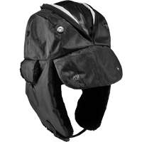 N-Ferno&reg; Zippered Trapper Hat, Polyurethane/Satin Lining, Medium/Small, Black TGS INDUSTRIEL
