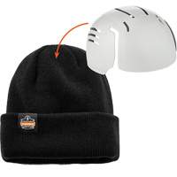 N-Ferno&reg; Zippered Rib Knit Beanie Hat with Bump Cap Insert, One Size, Black TGS INDUSTRIEL