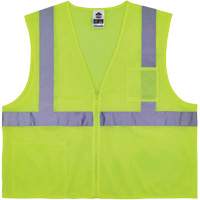Gilet de s&eacute;curit&eacute; auto-extinguible GloWear 8256Z, Jaune lime haute visibilit&eacute;, Moyen/Petit, Polyester TGS INDUSTRIEL