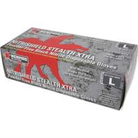 Gants jetables NitriShield Stealth Extra, Grand, Nitrile, 6 mils, Sans poudre, Noir TGS INDUSTRIEL
