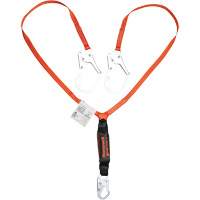 Titan Shock-Absorbing Lanyard, 6', Locking Rebar Hook Center, Locking Snap Hook Leg Ends, Polyester TGS INDUSTRIEL