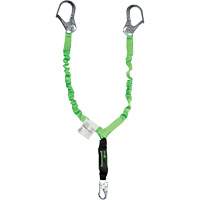 Miller&reg; StretchStop&reg; Shock-Absorbing Lanyard, 6', Scaffold Hook Center, Locking Snap Hook Leg Ends, Polyester TGS INDUSTRIEL