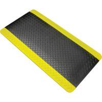 Anti-Fatigue Matting, Diamond, 1-2/3' x 3-1/4' x 3/4", Black/Yellow, Polyurethane TGS INDUSTRIEL