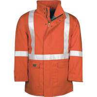 Parka dhiver &agrave; doublure matelass&eacute;e AllOut Westex UltraSoft avec bandes r&eacute;fl&eacute;chissantes, Petit, Orange haute visibilit&eacute;, 46 cal/cm² TGS INDUSTRIEL