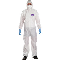 Combinaison 3 pi&egrave;ces avec capuchon AlphaTec Microchem r&eacute;sistant aux produits chimiques, 2T-Grand, Blanc TGS INDUSTRIEL