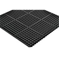 Tapis antifatigue &agrave; imbrication Cushion-Ease 550, &agrave; fentes, 3' x 3' x 3/4", Noir, Caoutchouc TGS INDUSTRIEL
