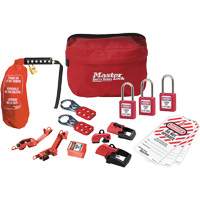 Trousse de cadenassage avec cadenas en thermoplastique de qualit&eacute; sup&eacute;rieure Zenex, Ensemble &eacute;lectrique, 16 composants compris TGS INDUSTRIEL