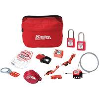 Trousse de cadenassage standard avec cadenas en thermoplastique Zenex, Ensemble &eacute;lectrique/Vanne, 14 composants compris TGS INDUSTRIEL